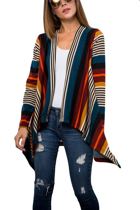 Multi Color Print Kimono Cardigan