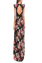 Load image into Gallery viewer, Floral Print Backless Maxi Dress