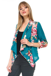 Floral Print Teal Blazer