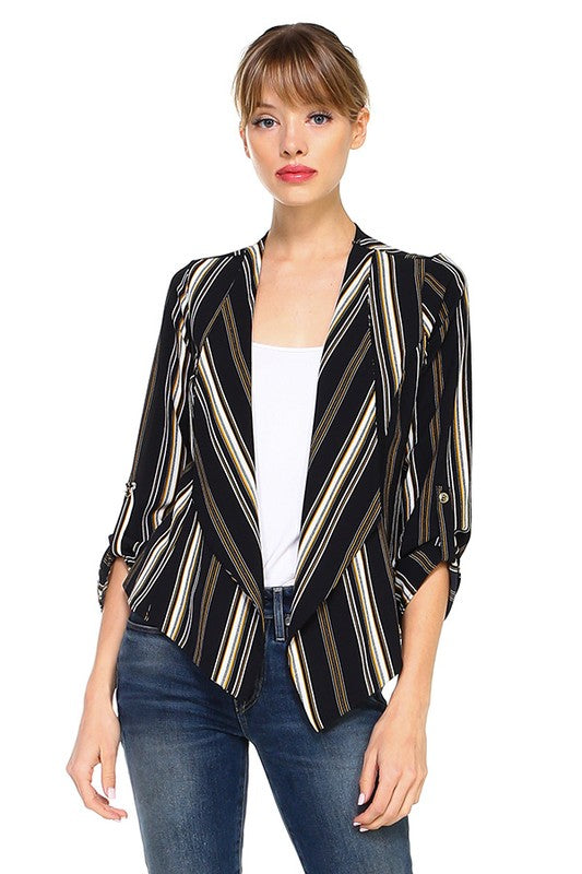 Striped Black Blazer