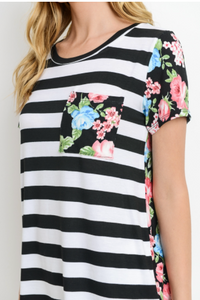 Floral Striped Top