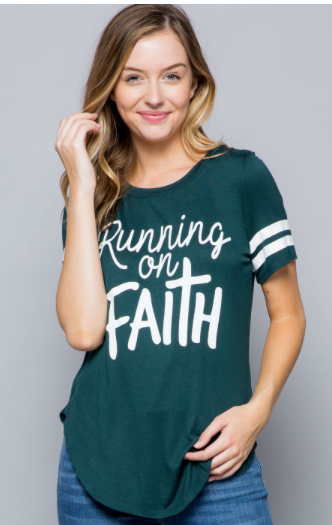 Varsity Striped Sleeve Graphic Print Top – Good Faith Boutique