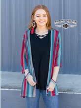Load image into Gallery viewer, Red and Turquoise Kimono
