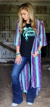 Load image into Gallery viewer, Purple and Light Blue Kimono