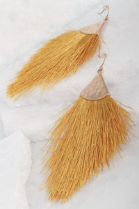 Mustard Tassel Earrings