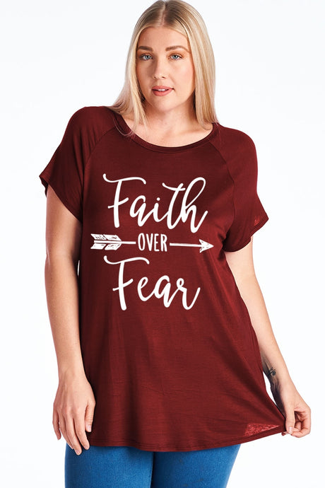 Graphic Faith Over Fear Plus T-shirt
