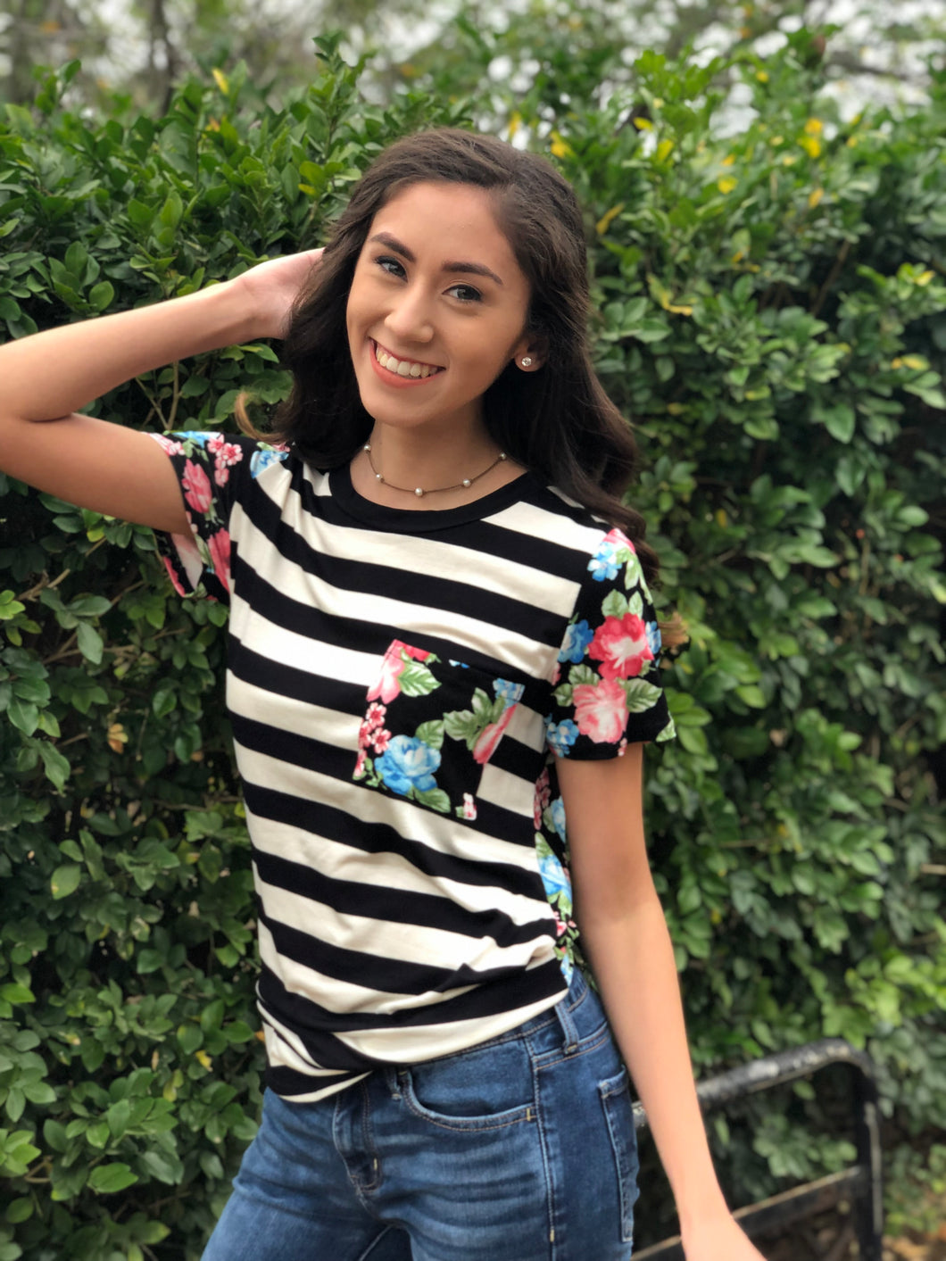 Floral Striped Top